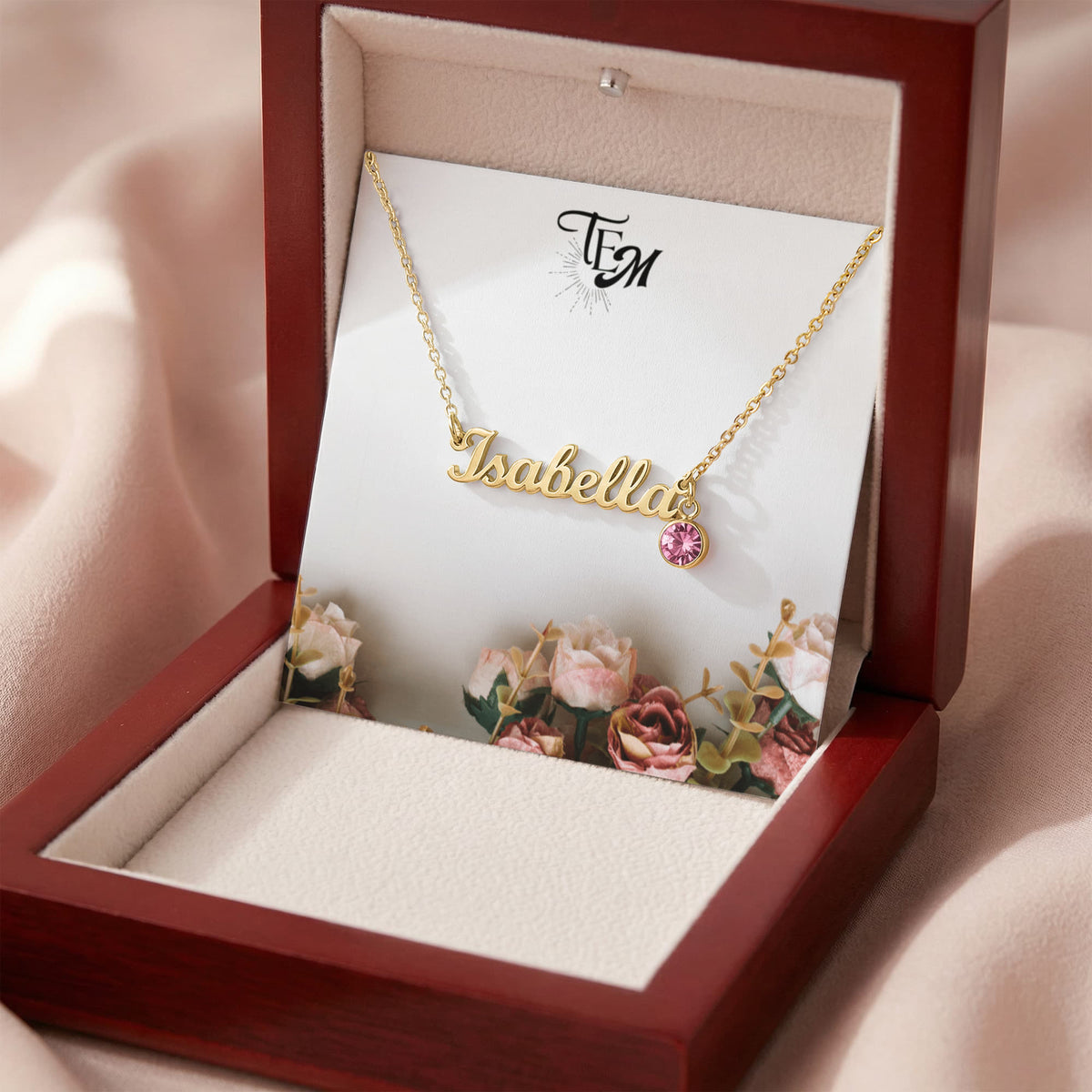 Custom Name Necklace w/Birthstone