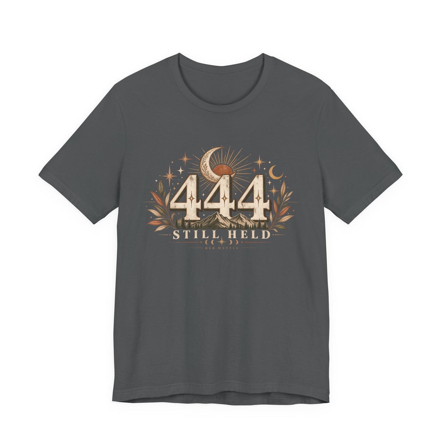 444 Still Held Tee — Spiritual Moon Anniversary T‑Shirt