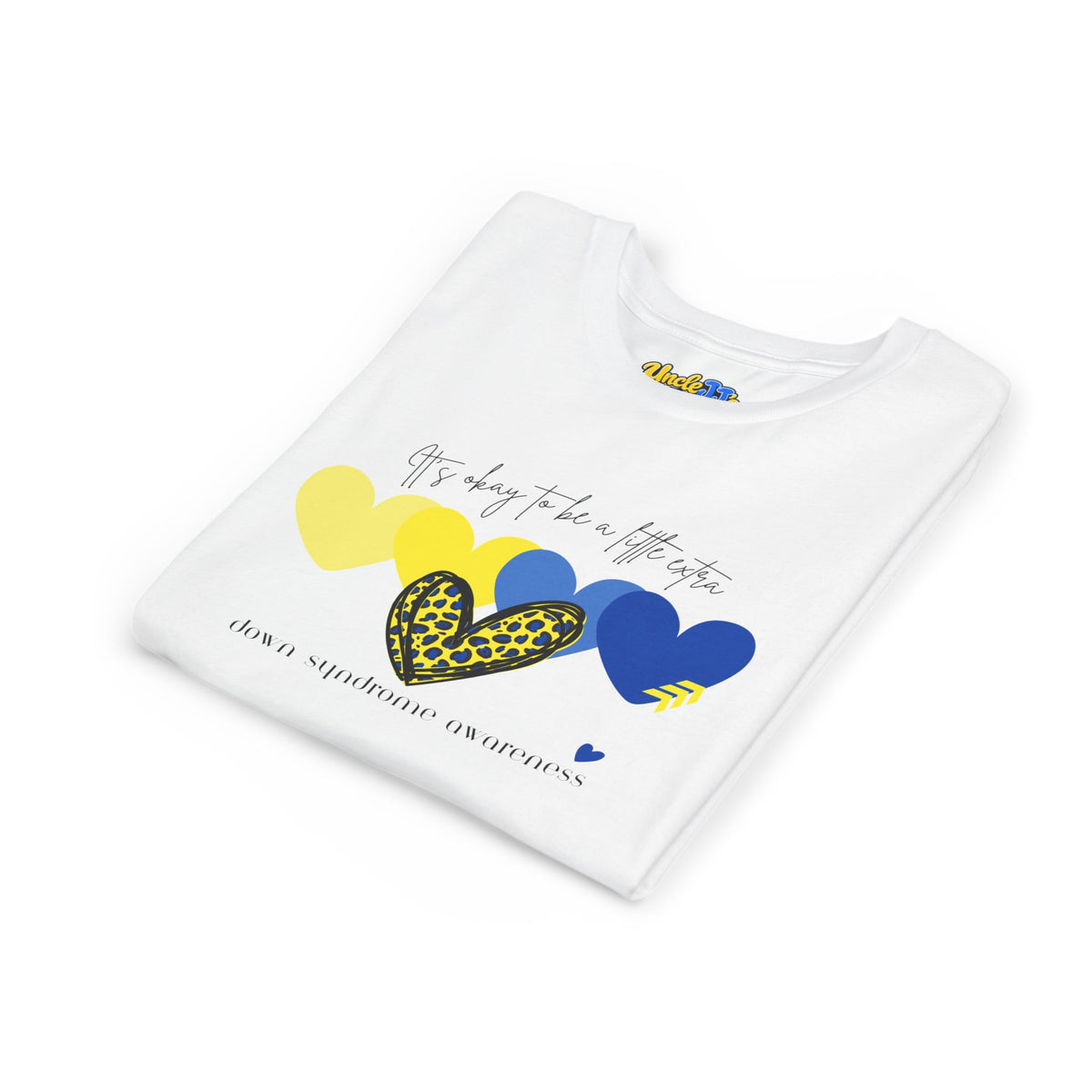 Leopard Heart Hearts Graphic Youth Tee | Yellow Blue Heart Design