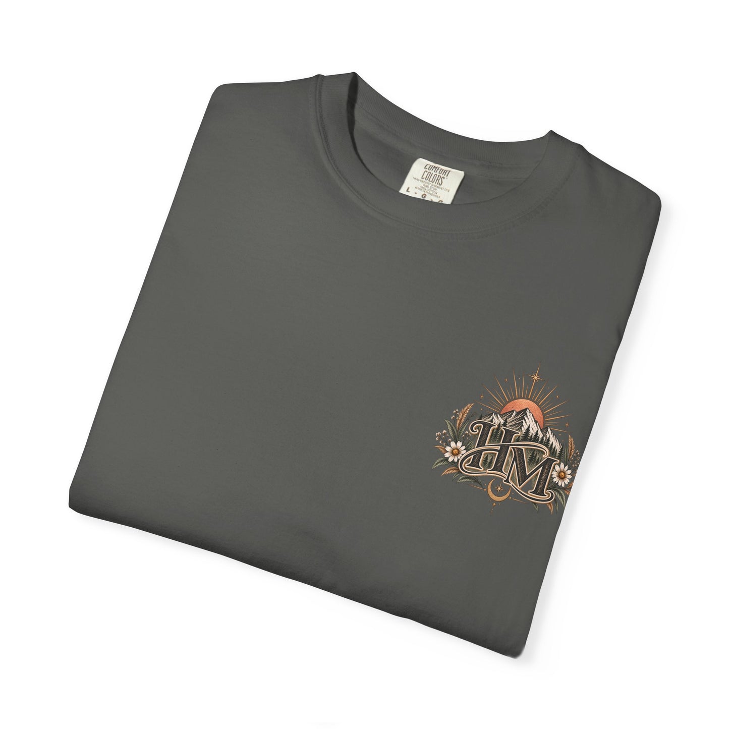 Her Mettle T-Shirt — Mountain Floral Graphic Tee ("Her Mettle: Strength Has a Story")