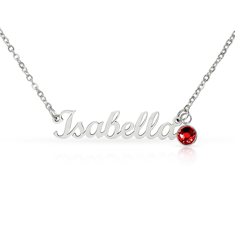 Custom Name Necklace w/Birthstone