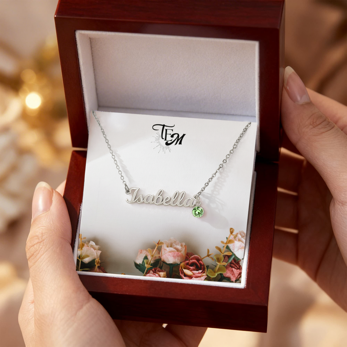 Custom Name Necklace w/Birthstone
