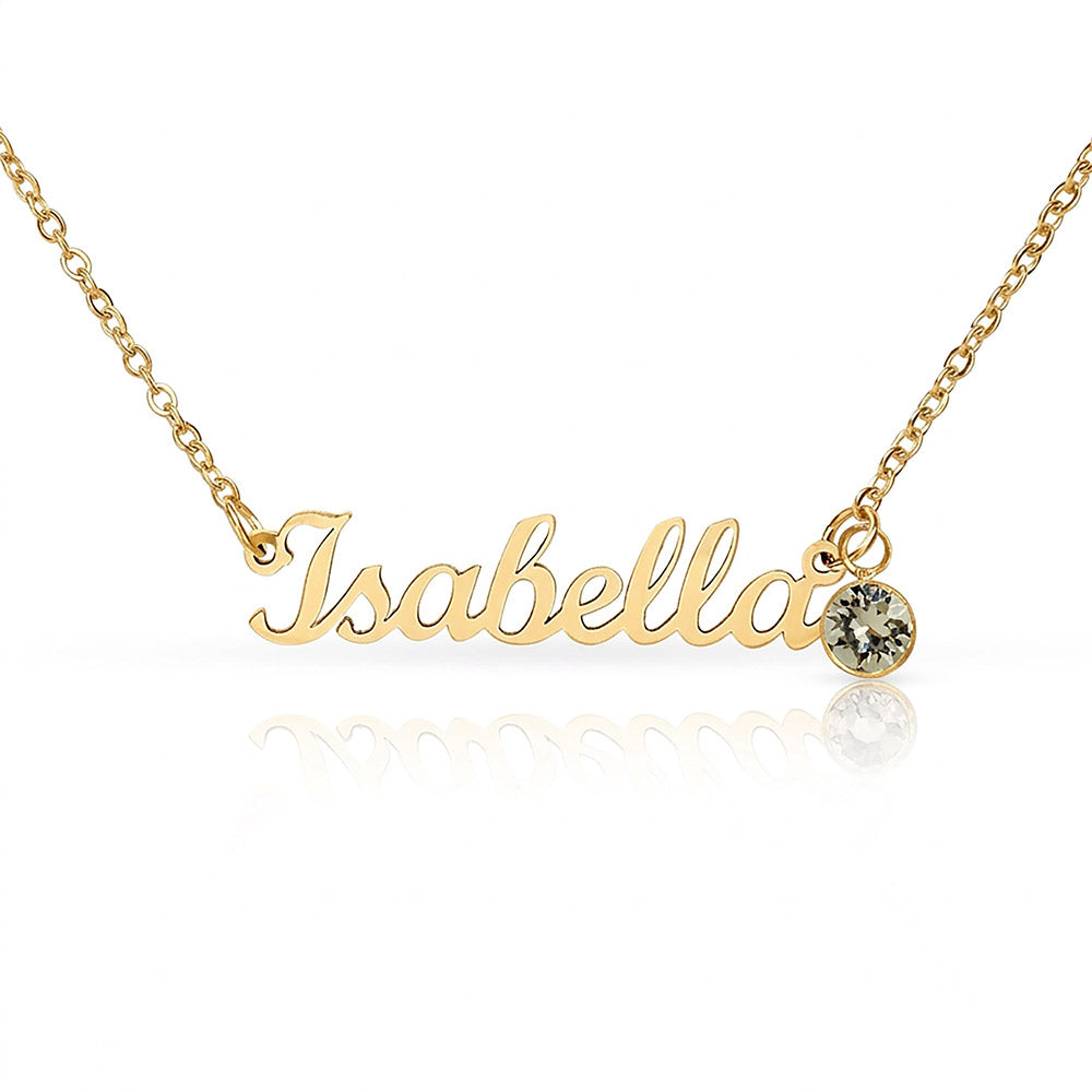 Custom Name Necklace w/Birthstone
