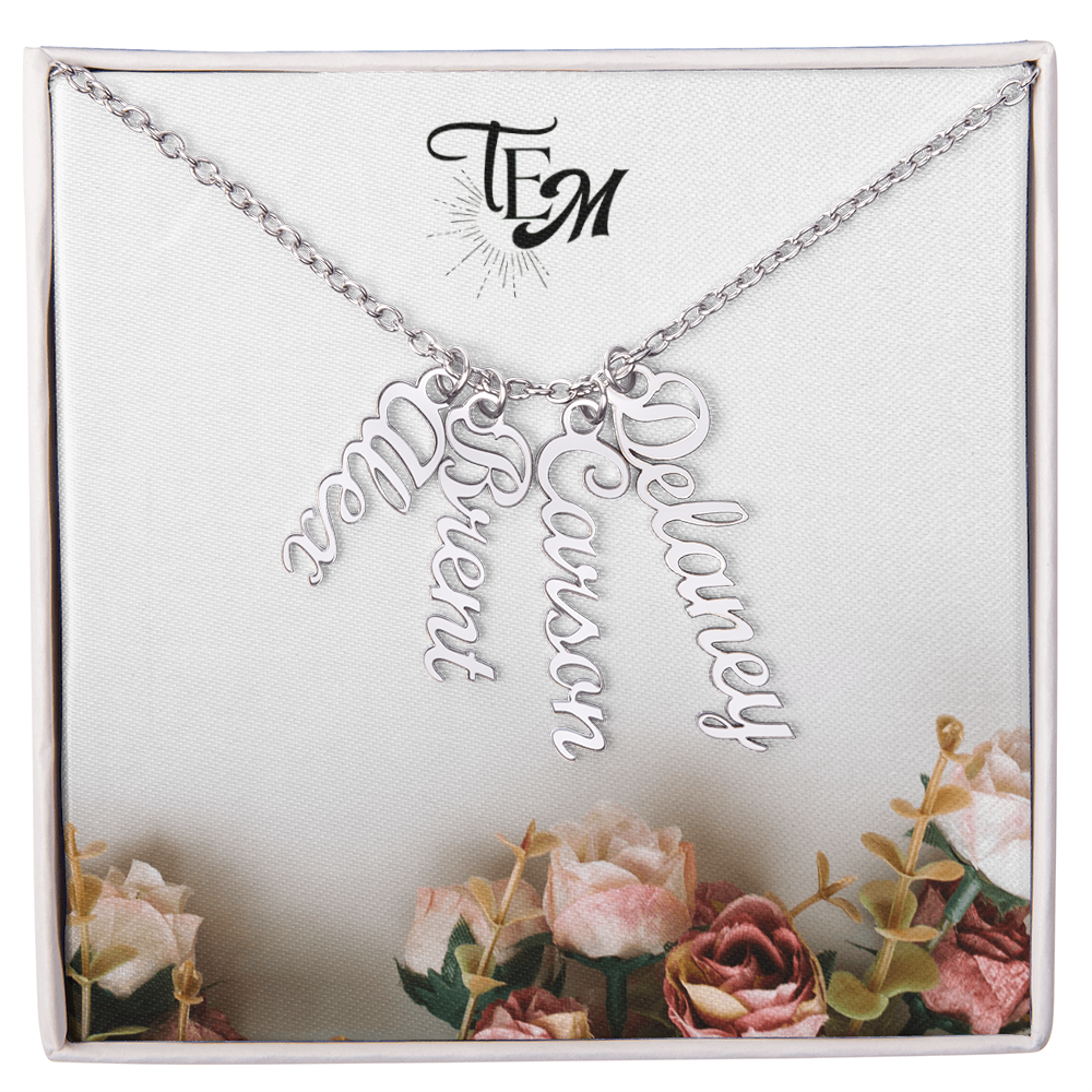 Multiple Vertical Personalized Name Necklace
