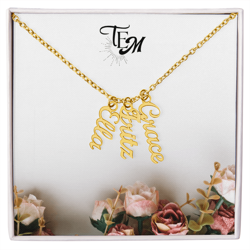 Multiple Vertical Personalized Name Necklace